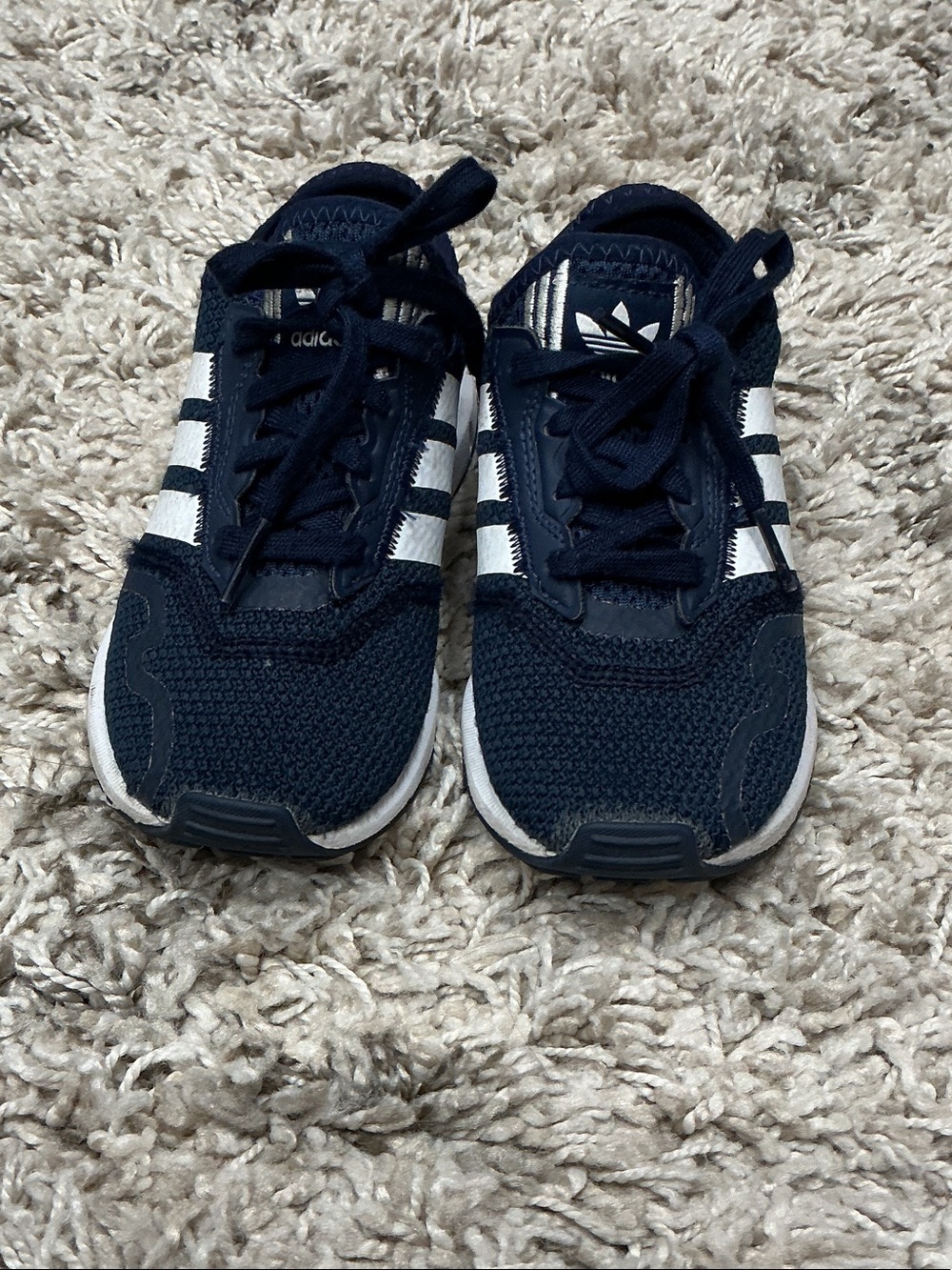 adidas Kids Navy and White Runner Sneakers